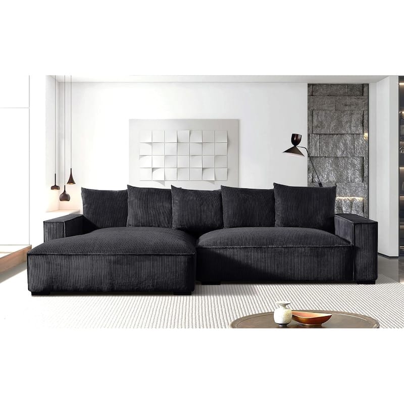 Transitional Luxe Upholstered Living Room Sectional 106.7 inch