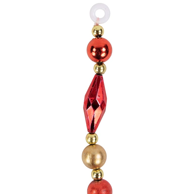 9' Shiny and Matte Beaded Christmas Garland - Unlit