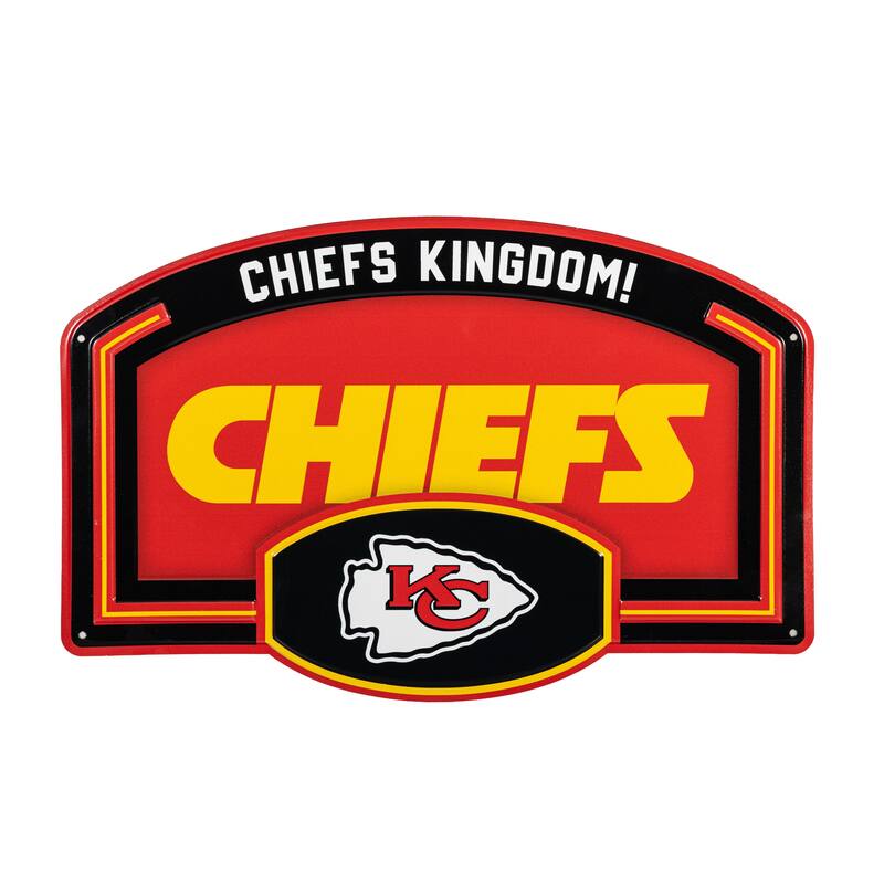Kansas City Chiefs Embossed Steel Wall Sign, 11" x 17"