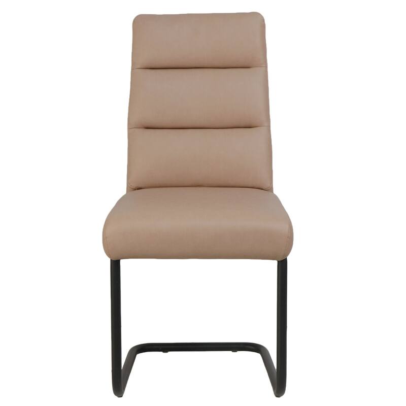 Modern Faux Leather and Metal Dining Chair, Set of 2