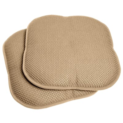 Sweet Home Collection Honeycomb Memory Foam Non Slip Back Chair Pad Cushion Taupe 16" x 16"
