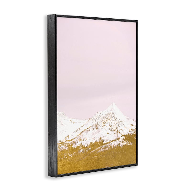 Stupell Snowy Mountain on Pink Framed Giclee Art Design By Gemma Bardot