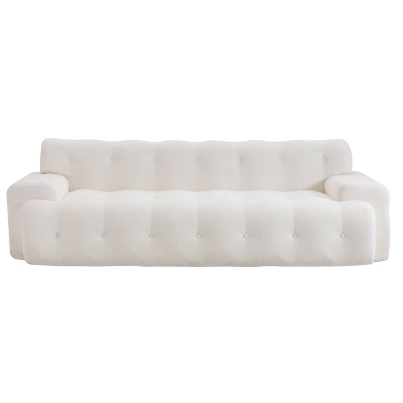Button Tufted Upholstered 3 Seater Sofa, Comfy Chenille Deep Seat Cloud Couch, Compression Sofa for Apartment, Living Room
