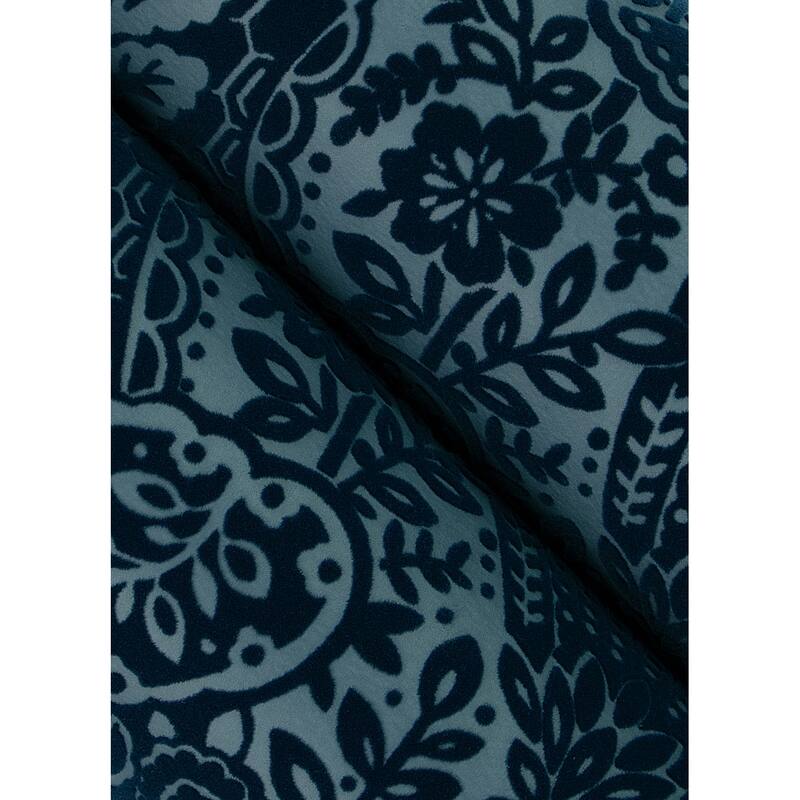A-Street Prints Maris Indigo Flock Damask Wallpaper