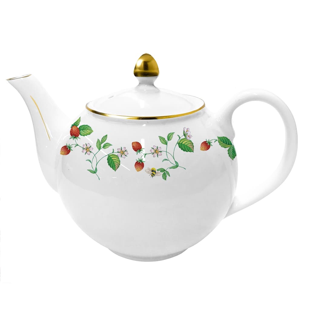 English Strawberry Garden Classic Teapot