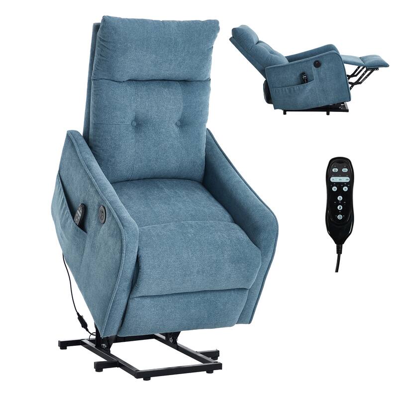 Single Motor Power Lift Recliner with USB Port and 155 Degree Recline