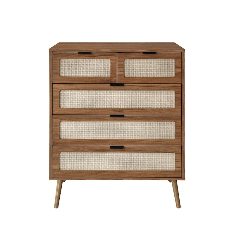 Freestanding Accent Cabinet, Bedroom Storage Cabinet with 5 Drawers