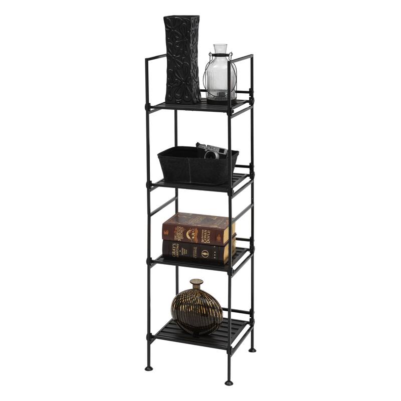 Organize It All 4 Tier Square Shelving Tower - 13.12 x 11.35 x 45.38