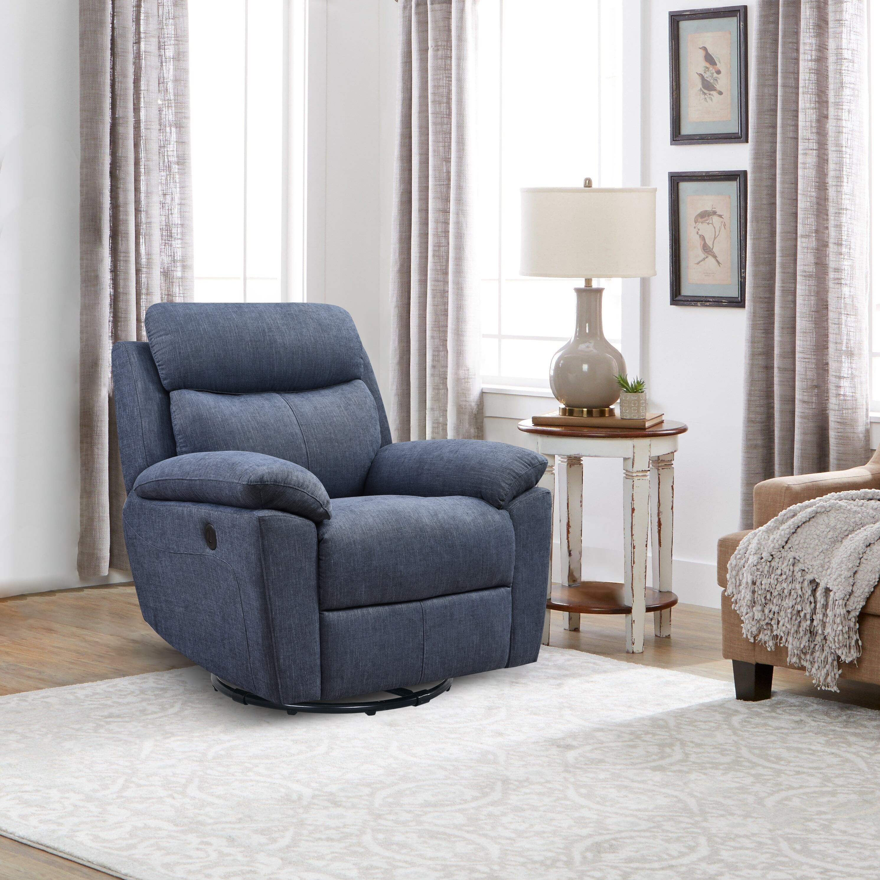 Electric Power Swivel Glider Rocker Recliner Chair with USB Charge