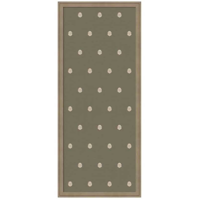 Kate and Laurel Pinboard Green Botanical Block Print - 18x42 - Florence Light Brown