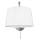 preview thumbnail 3 of 5, Wry Lighting Ryleigh 1-light Swing Arm Wall Lamp in Pewter and Modern White shade - 1 Light Articulating Wall Sconce