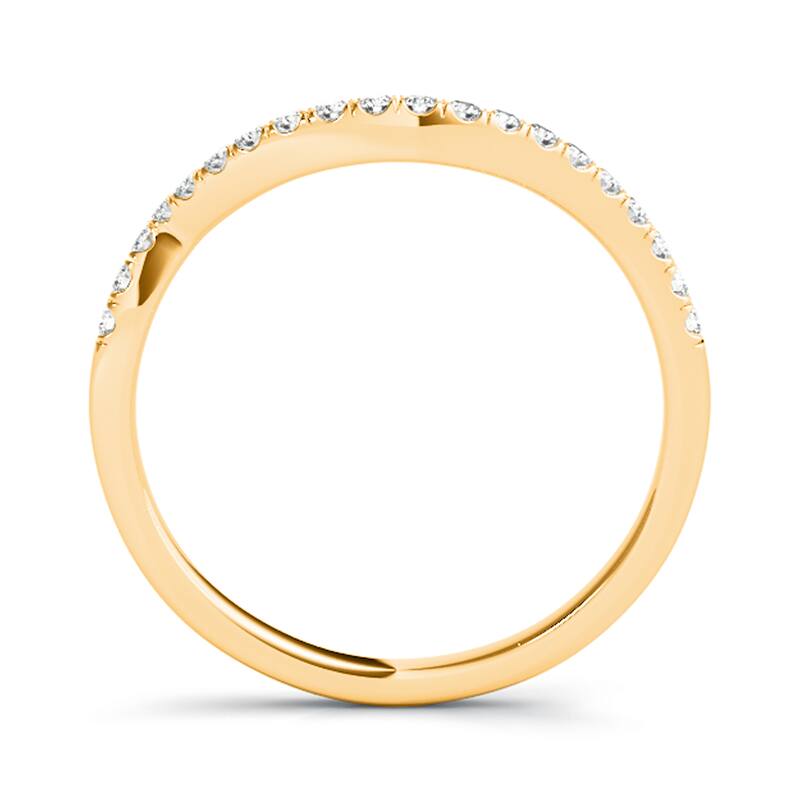 Auriya 14k Gold 1/10ctw Curved Diamond Wedding Band