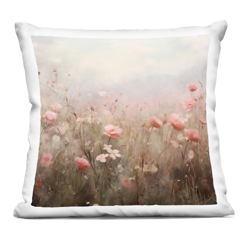 Stupell Blooming Pink Meadow Flowers Decorative Printed Throw Pillow Design by Arlington Prints