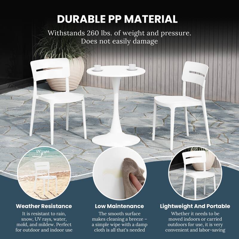 Frond and Form Outdoor Stacking Dining Side Chair (Set of 4)