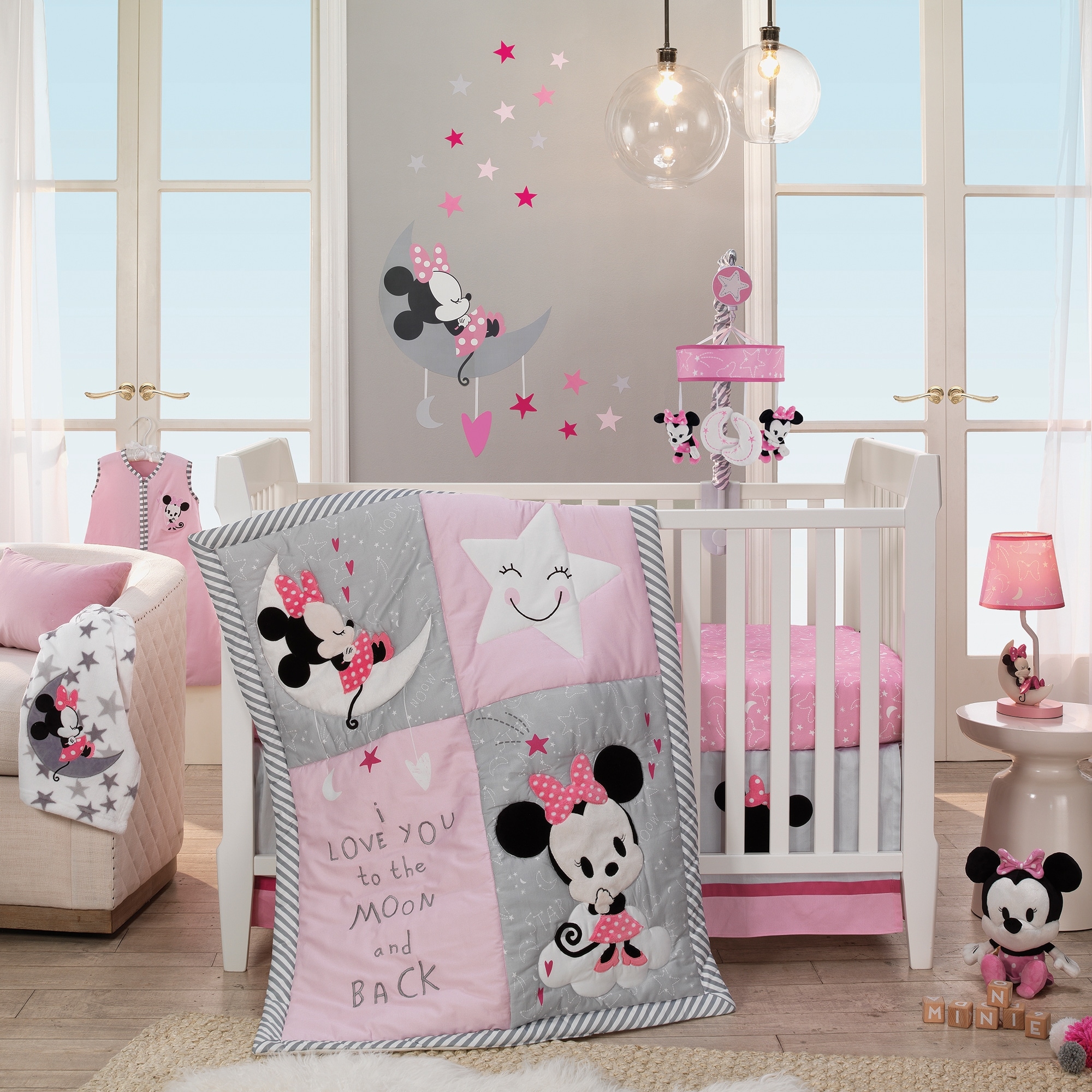 Shop Disney Baby Minnie Mouse Pink 4 Piece Nursery Crib Bedding
