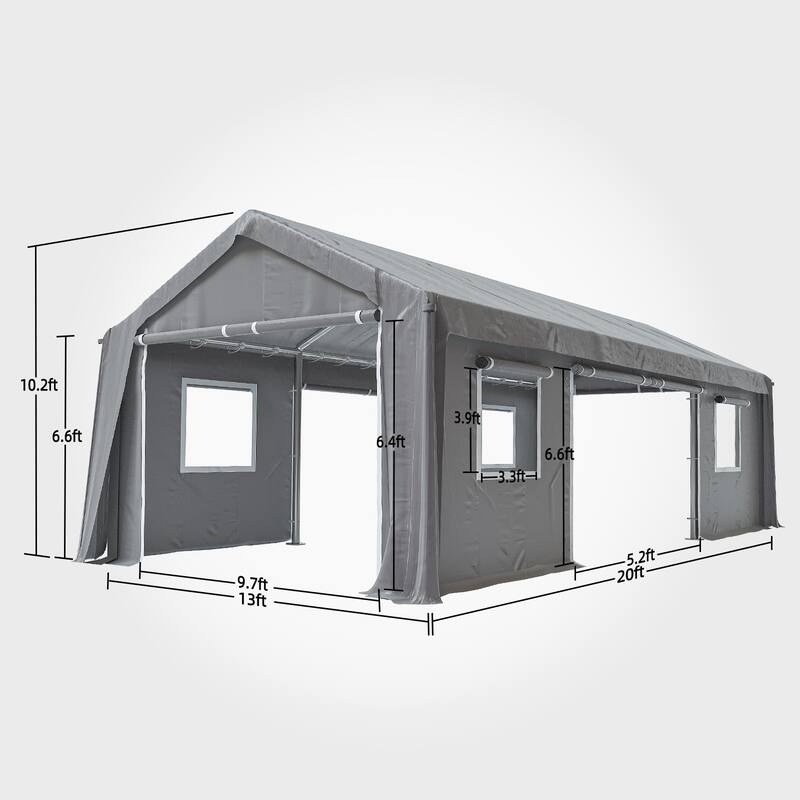 Heavy Duty Portable Carport Garage with Galvanized Frame, for Truck Boat and Equipment Storage