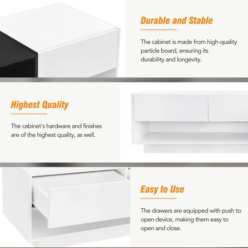 Media Console with Ample Storage for TVs Up to 80", Two-tone TV Stand