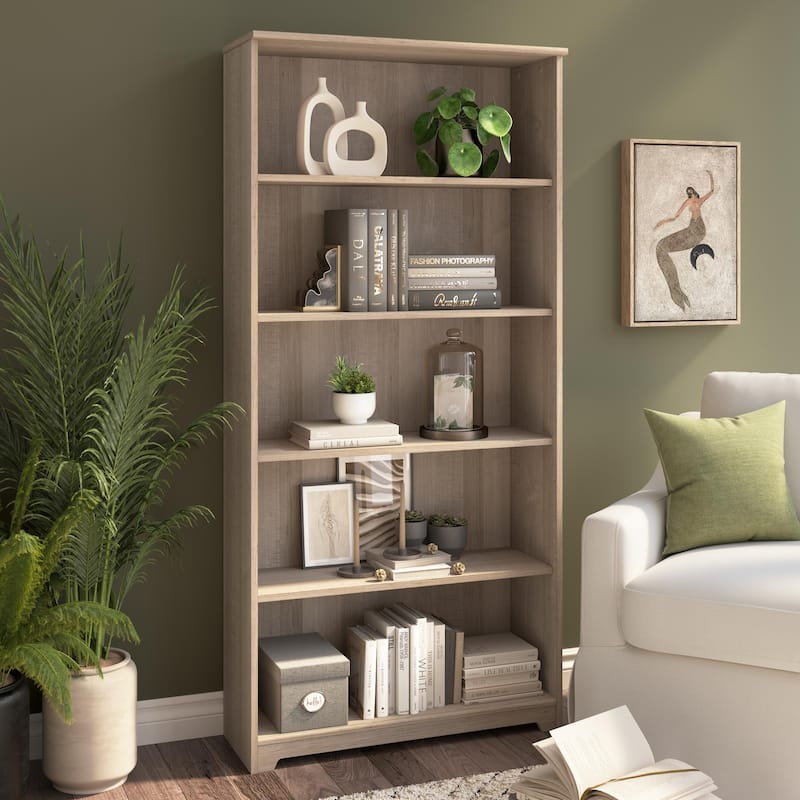 Bush Furniture Cabot Tall 5 Shelf Bookcase with Adjustable Shelves