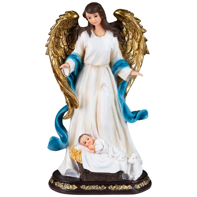 Angel Gloria, Baby Jesus and Lamb Christmas Decoration - 9"
