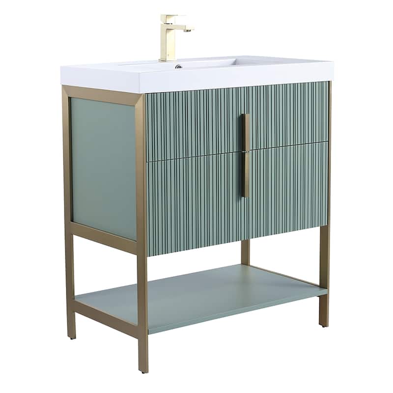 Fine Fixtures Serenity Modern Bathroom Vanity with White Gel Acrylic Top