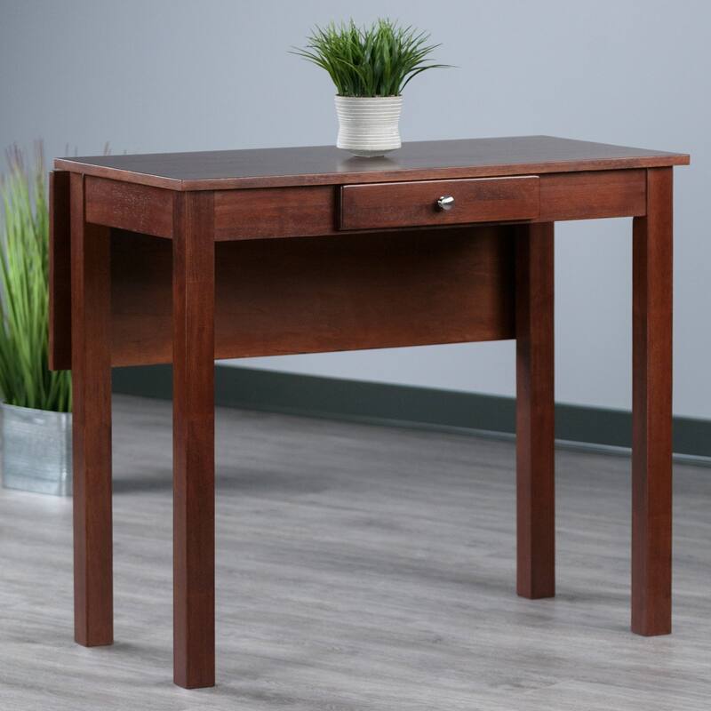 Perrone High Table with Drop Leaf, Walnut - 40 x 34.8 x 34.06 inches