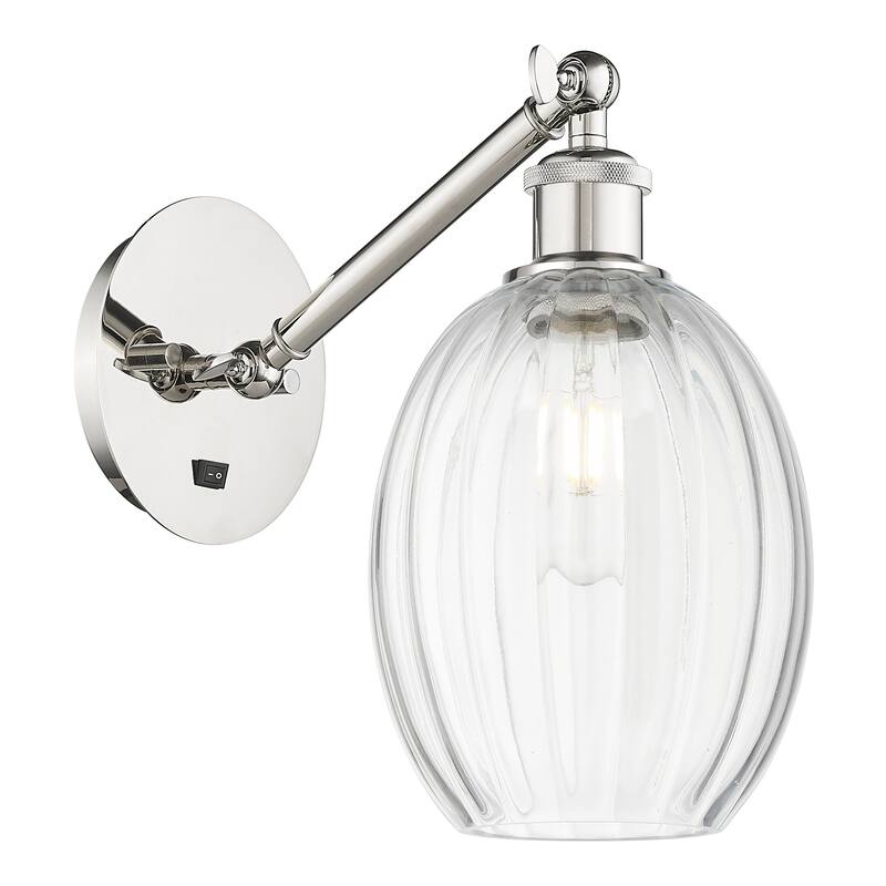 Innovations Lighting 317-1W-11-7 Preston Sconce Preston 11" Tall Wall - Polished Nickel / Clear