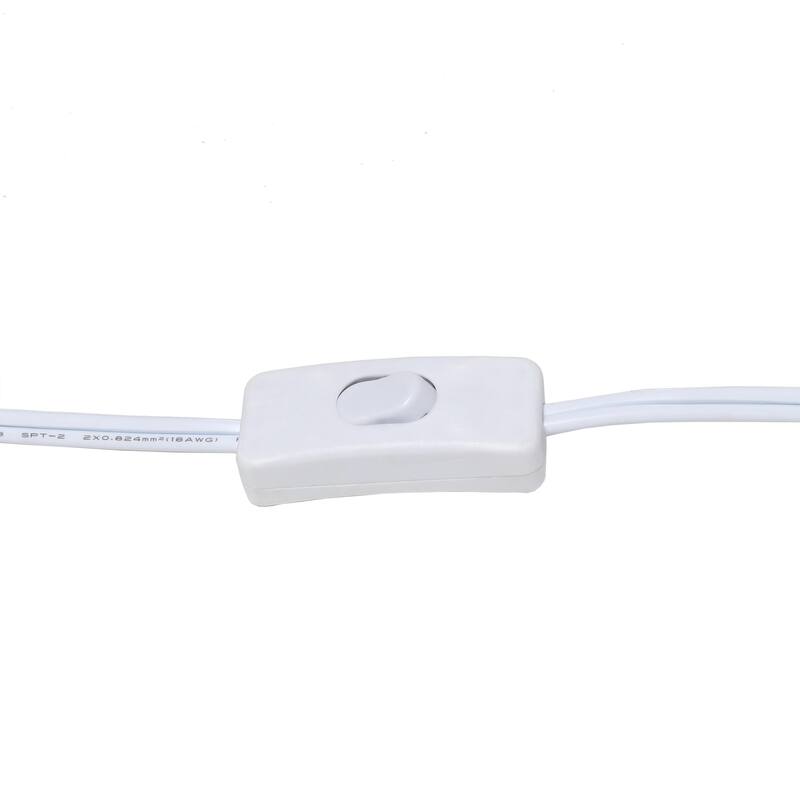 23 in. White Finish Table Lamp with White Shade, Durable Stick Lamp for End/Side Tables