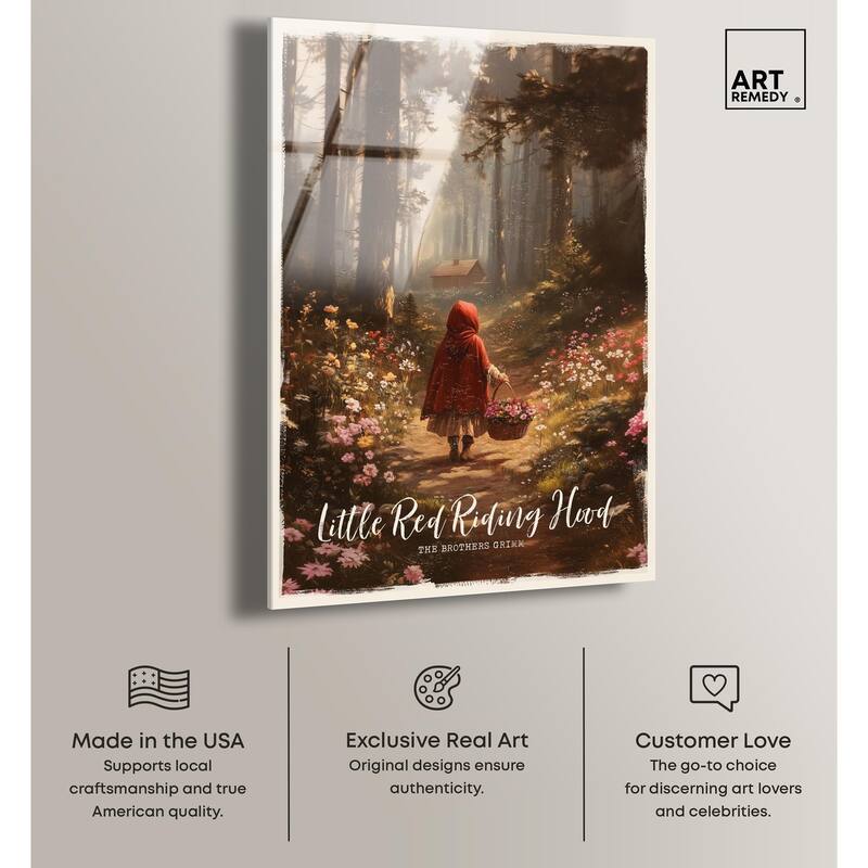 Classic Red Riding Hood Acrylic by Art Remedy, Ready to Hang