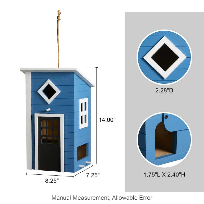 Glitzhome 14"H Functional and Decorative Wood Garden Birdhouse - 8.25''L X 7.25''W X 14.00''H