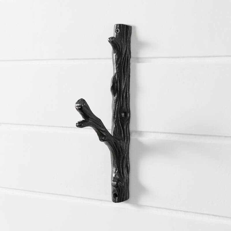 Danya B. Cast Iron Tree Branch Wall Mount Coat Hooks (Set of 2)