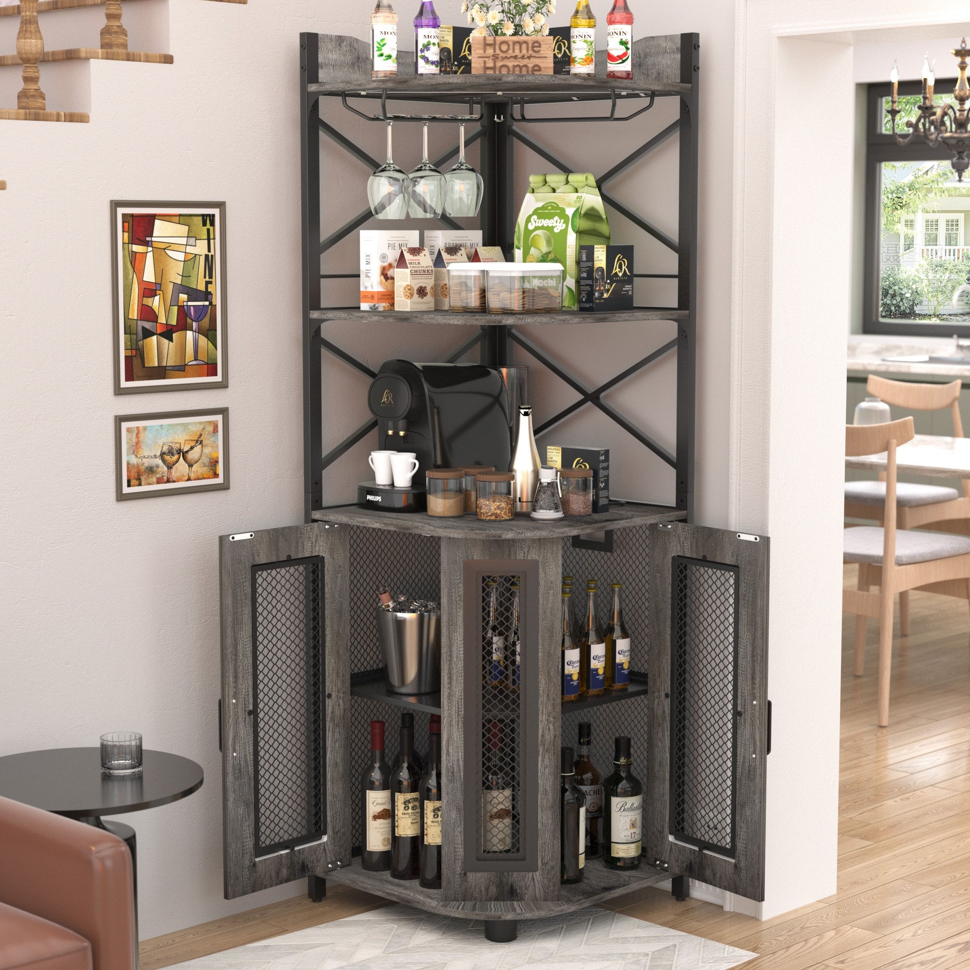 Light up bar cabinet outlet