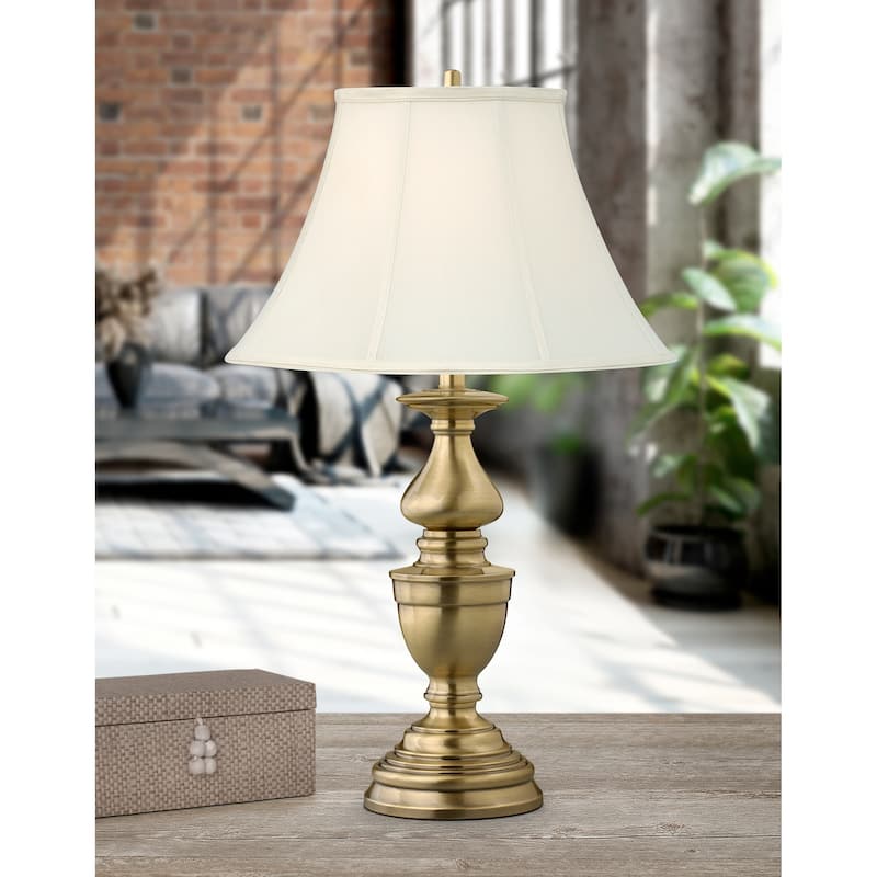 Balustrade 30 in. Satin Antique Brass Table Lamp