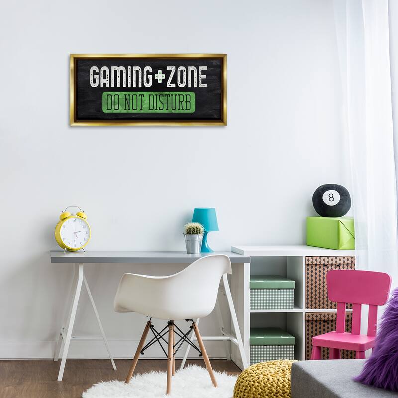 Stupell Do Not Disturb Gaming Zone Framed Floater Canvas Wall Art Design By CAD Designs