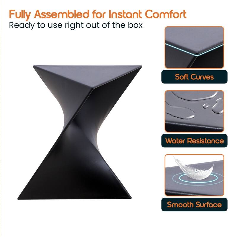 Randolph Modern Indoor Lightweight Side Table with Triangular Curved Design Accent End Table for Home Living Room or Bedroom