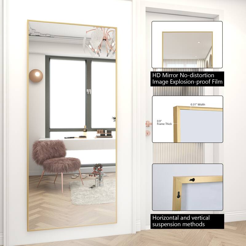 Large Standing Full Length Mirror Wall Decor for Hanging