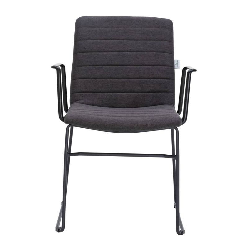 Zylar Ergonomic Guest Chair with Leather, Stainless Steel Base, High-Density Foam, Modern Design for Office or Waiting Room