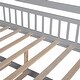 preview thumbnail 26 of 33, House Bed with Trundle Bed and Shelf, Wooden Platform Bed Frame with Full Length Guardrail and Roof