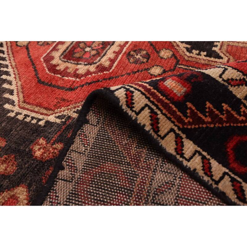 ECARPETGALLERY Hand-knotted Anadol Black, Red Wool Rug - 4'5 x 7'3