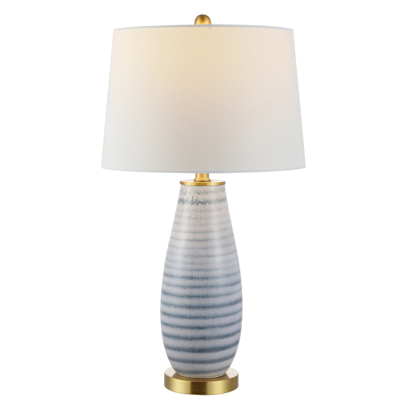 SAFAVIEH Lighting 26.5-inch Eliana Glass Table Lamp - 15" x 15" x 26.5"