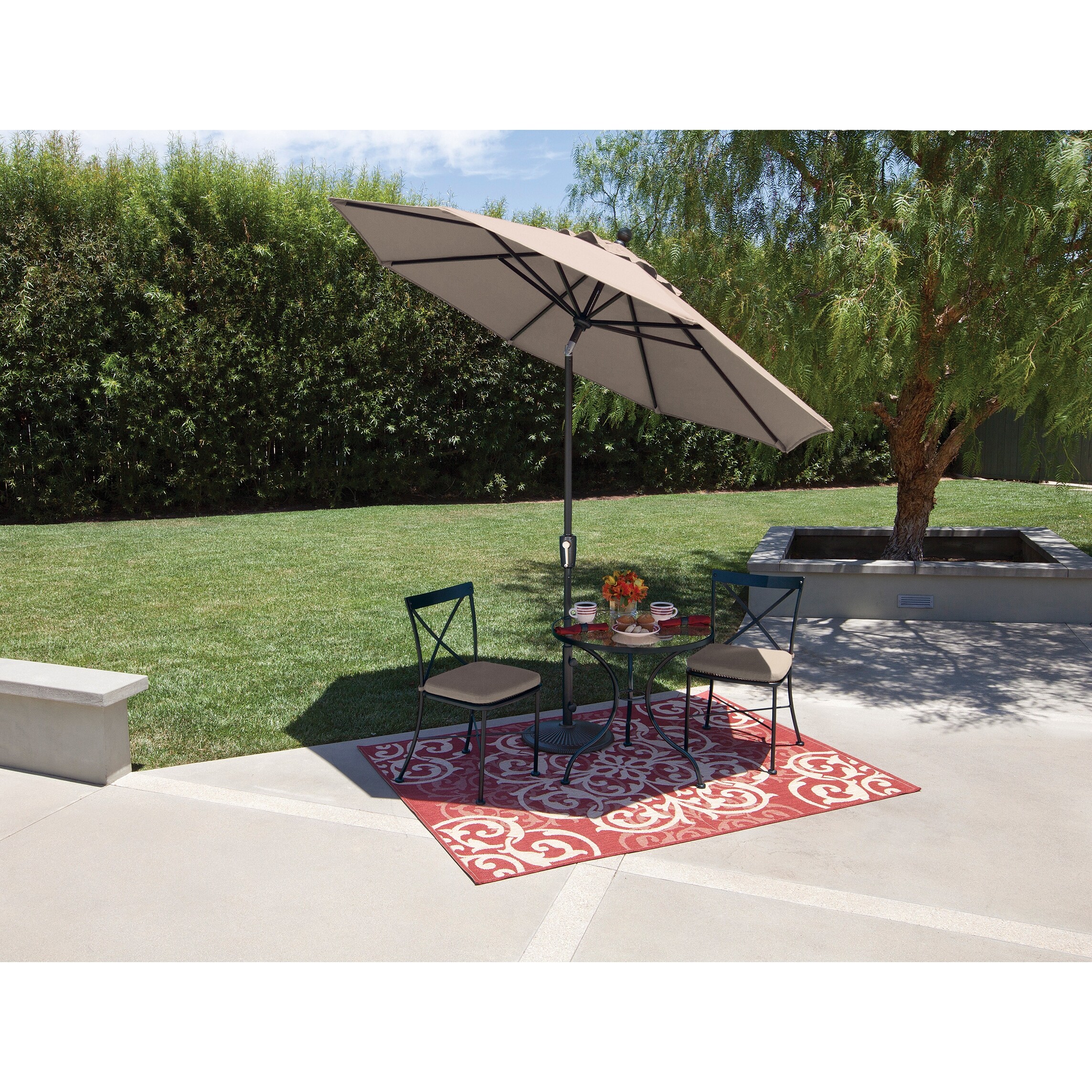 Shop Simplyshade Catalina 9 Octagon Push Button Tilt Umbrella Black Frame Finish Overstock 31292499
