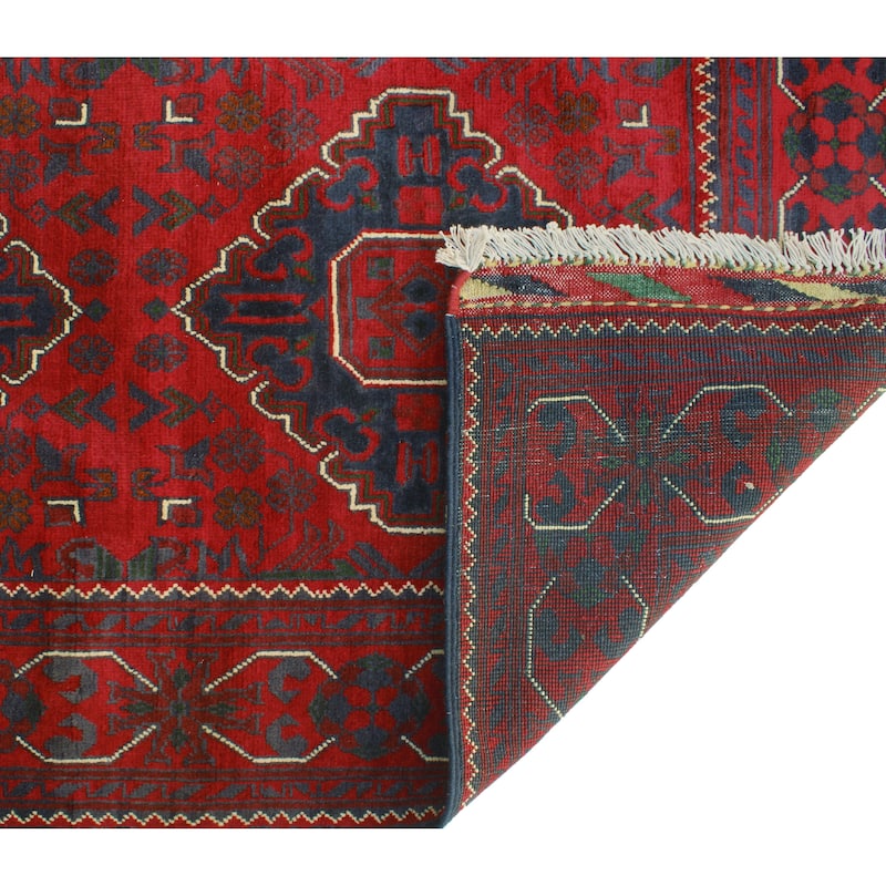 Khamyab Merritt Red/Navy Runner - 2'9" x 12'5"