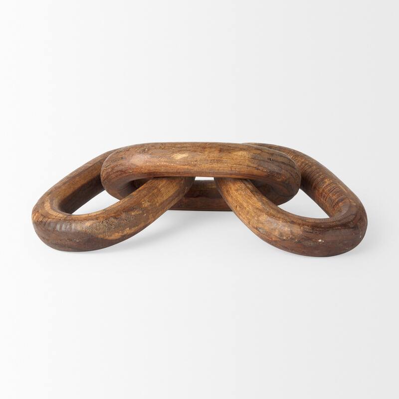 Tayla Large Black-Brown Wood Chain Link - 9.5L x 2.0W x 21.0H