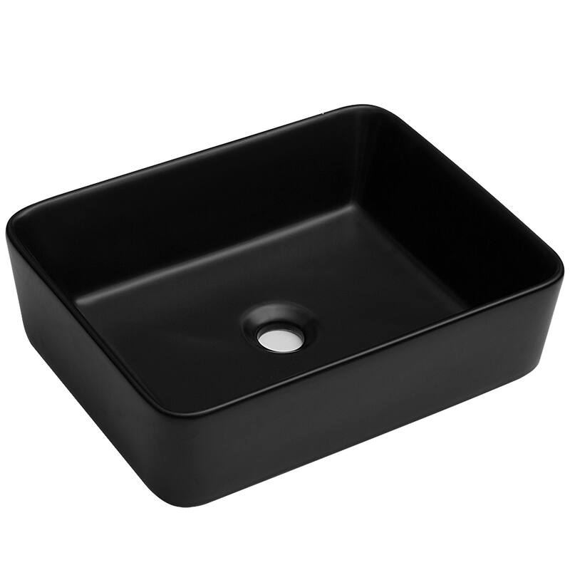 Modern 19-Inch Ceramic Bathroom Sink, Polished Finish, Easy Maintenance, and Durable Design - 19in L