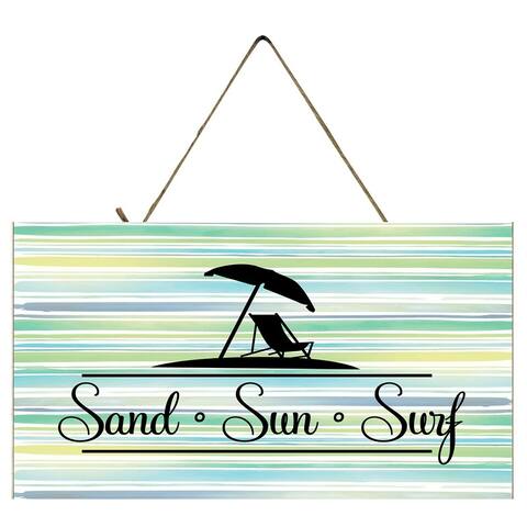 Sand Sun Surf Beach Printed Handmade Sign 10" x 5"