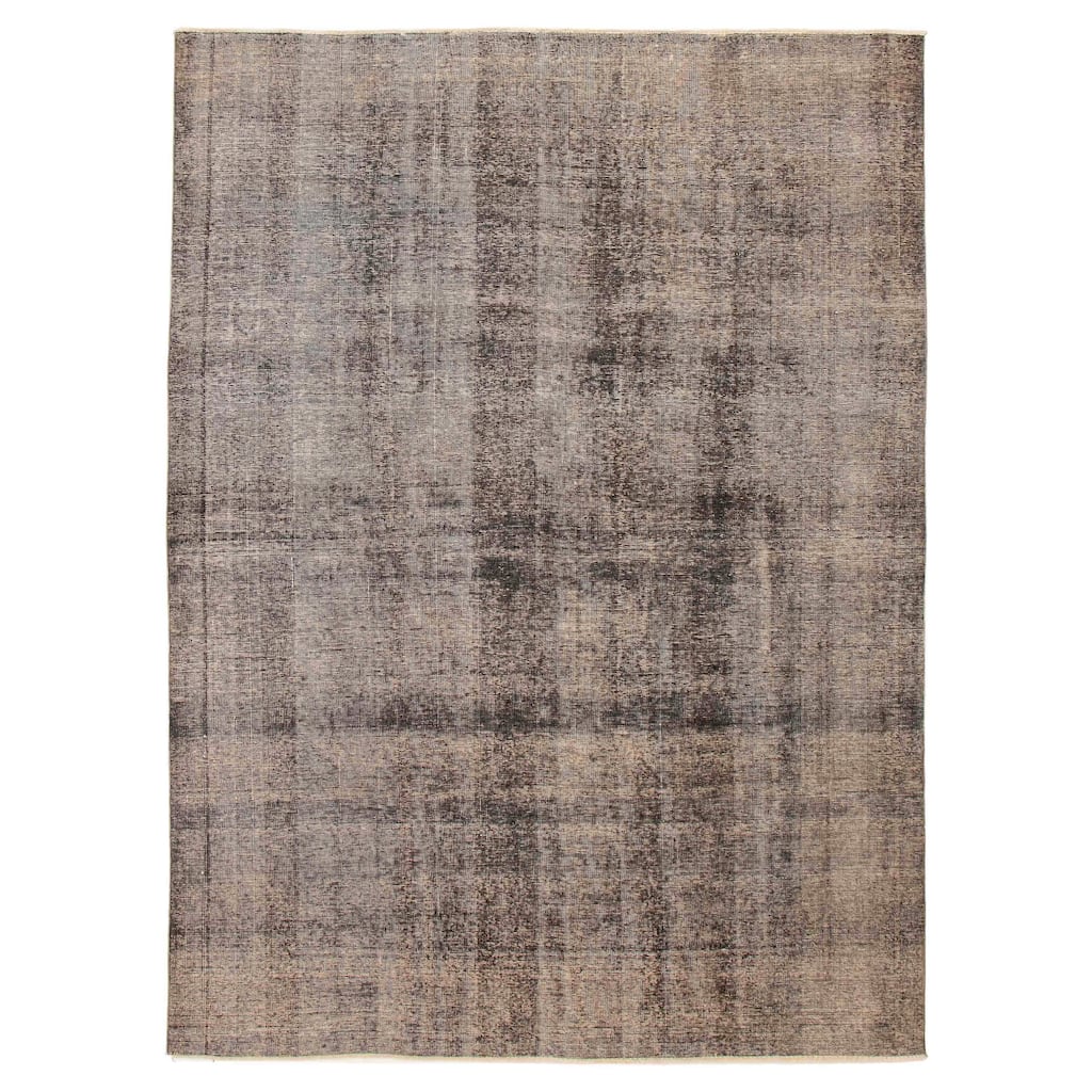 ECARPETGALLERY Hand-knotted Color Transition Dark Grey Wool Rug - 7'10 x 10'10