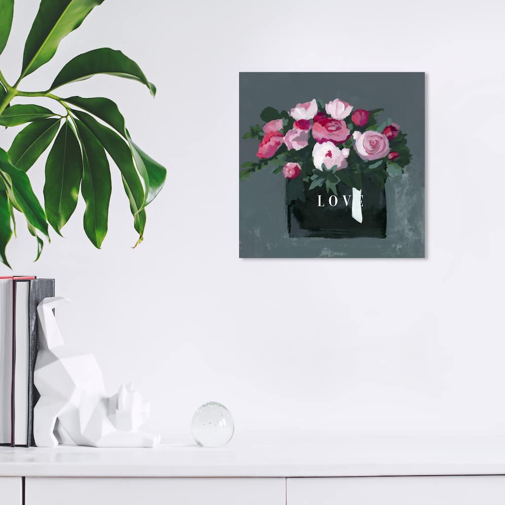 Wynwood Studio Canvas Fashion and Glam Love Pink Bouquet Pink and Pastel Pink Glam Wall Art Canvas Print