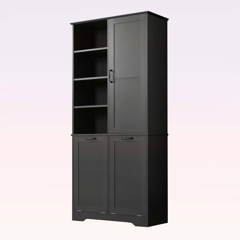 Stylish and Functional Bathroom Storage Cabinet with Doors,Drawers,Tilt-Out Laundry Hamper