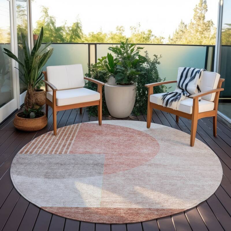 Machine Washable Indoor/ Outdoor Chantille Contemporary Deco Rug