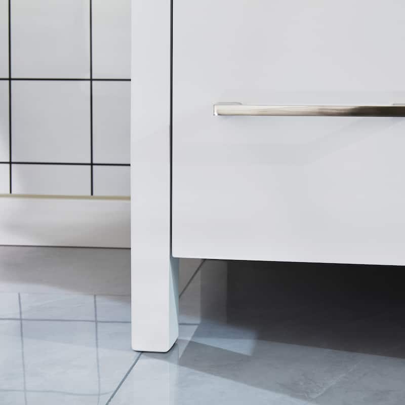 Vanity Art 72" Double Sink Bathroom Vanity Set 7 Dove-Tailed Drawers, 2 Cabinets, 2 Shelves, Soft-Closing Doors with Free Mirror
