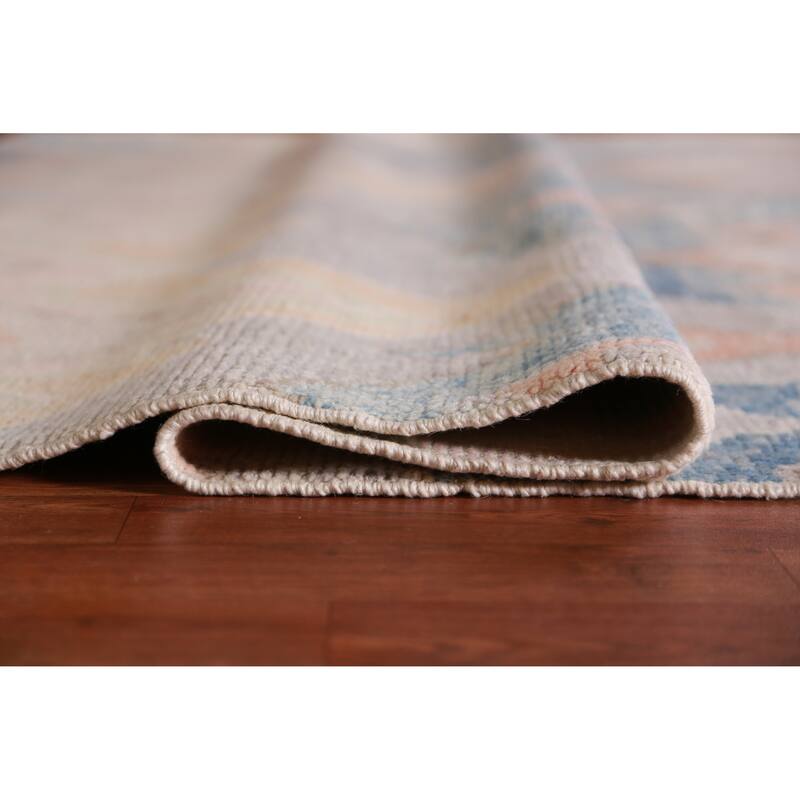 Hand Knotted Oriental 100% Wool Carpet Transitional All-Over Multi-Colored Oushak Area Rug - 10' 0'' X 8' 1''